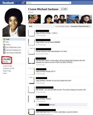 Michael Jackson Fake Facebook