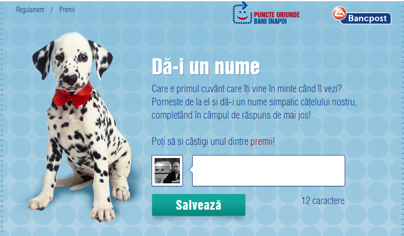 Bancpost Dalmatian applicatie Facebook, da-i un nume! Bancpost Dalmatian applicatie Facebook, da-i un nume!