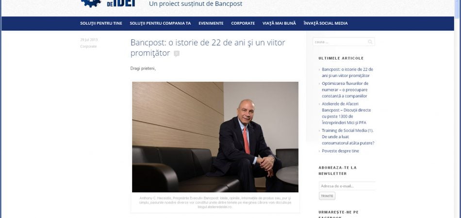 Blog Bancpost Ateliere de Idei