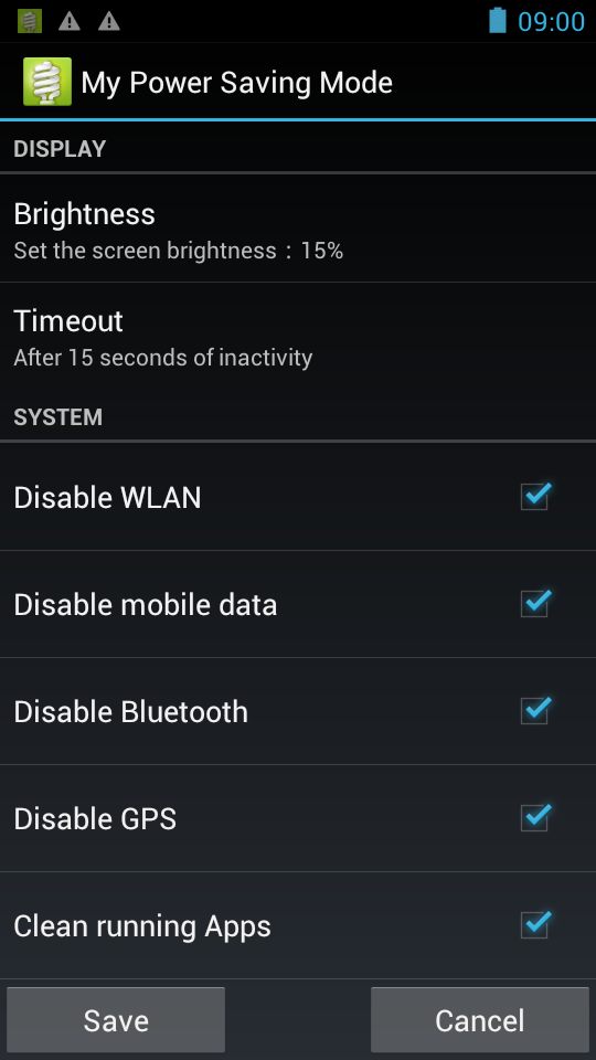 Philips Xenium W832 Power Saving