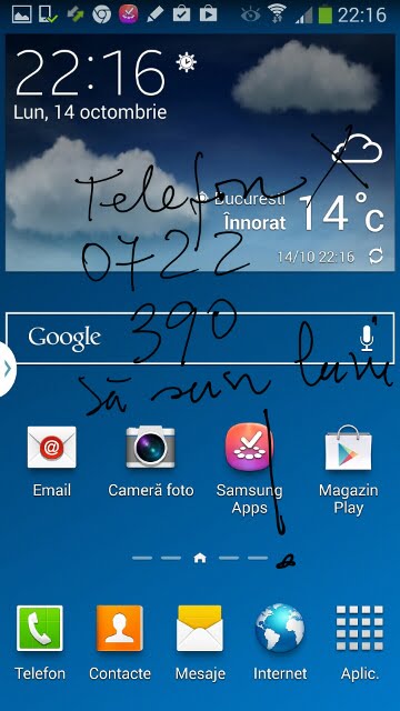samsung note 3 note pe ecran
